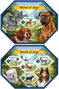 Соломон, 2014, Собаки, малый лист + блок